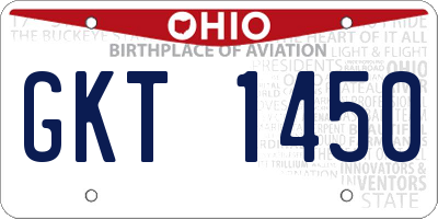 OH license plate GKT1450