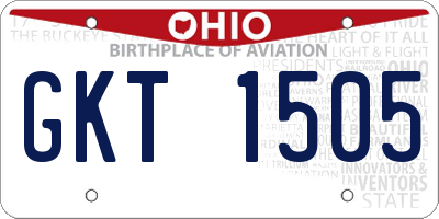 OH license plate GKT1505