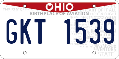 OH license plate GKT1539