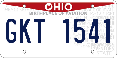 OH license plate GKT1541