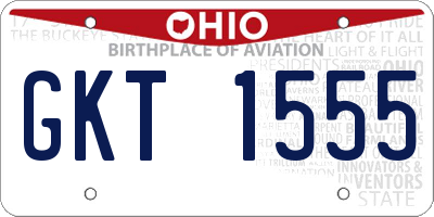 OH license plate GKT1555