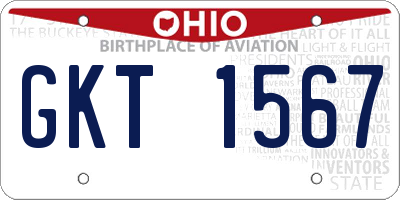 OH license plate GKT1567