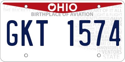 OH license plate GKT1574