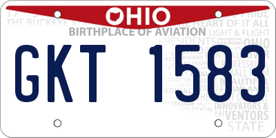 OH license plate GKT1583