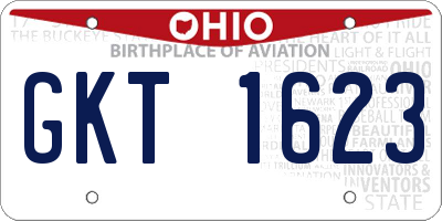 OH license plate GKT1623