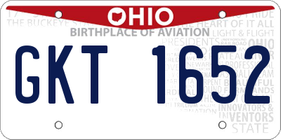OH license plate GKT1652