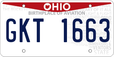 OH license plate GKT1663