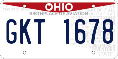 OH license plate GKT1678