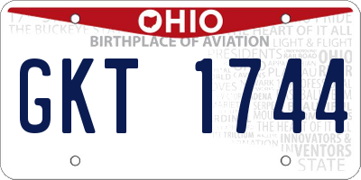 OH license plate GKT1744
