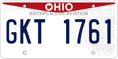 OH license plate GKT1761