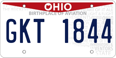 OH license plate GKT1844