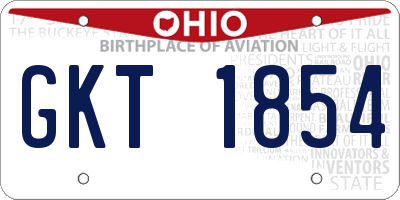 OH license plate GKT1854
