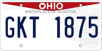 OH license plate GKT1875