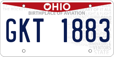OH license plate GKT1883