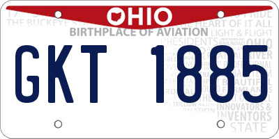 OH license plate GKT1885
