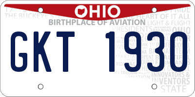 OH license plate GKT1930