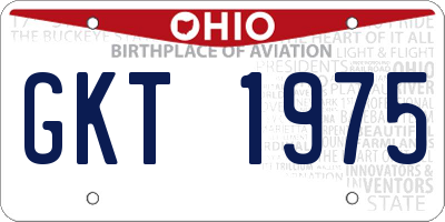 OH license plate GKT1975