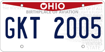 OH license plate GKT2005