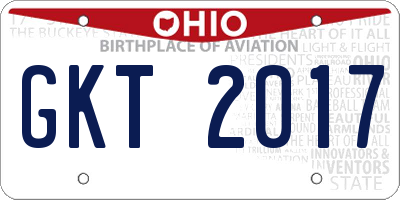 OH license plate GKT2017