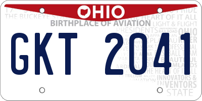 OH license plate GKT2041