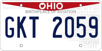 OH license plate GKT2059