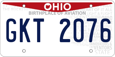 OH license plate GKT2076