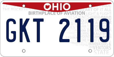 OH license plate GKT2119
