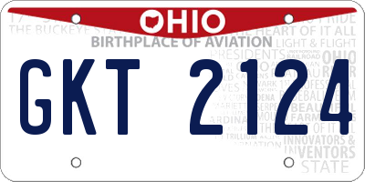OH license plate GKT2124