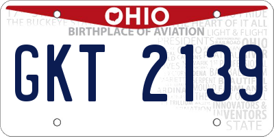 OH license plate GKT2139
