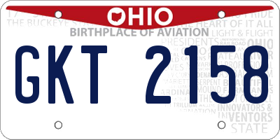 OH license plate GKT2158