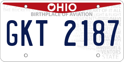 OH license plate GKT2187