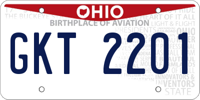OH license plate GKT2201
