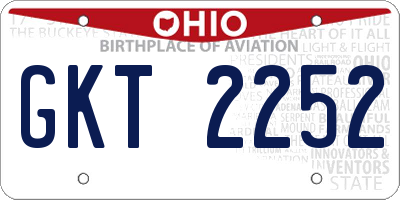 OH license plate GKT2252