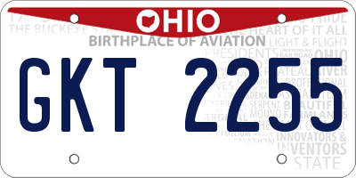 OH license plate GKT2255