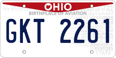 OH license plate GKT2261