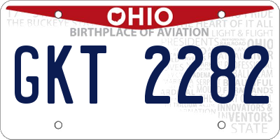 OH license plate GKT2282
