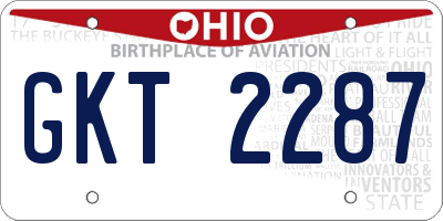 OH license plate GKT2287