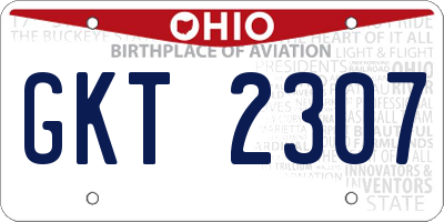 OH license plate GKT2307