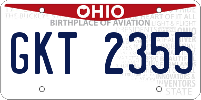 OH license plate GKT2355