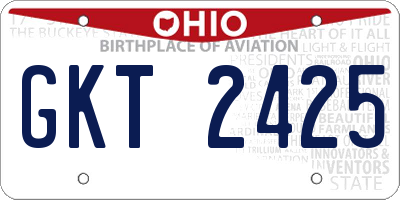 OH license plate GKT2425