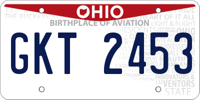 OH license plate GKT2453