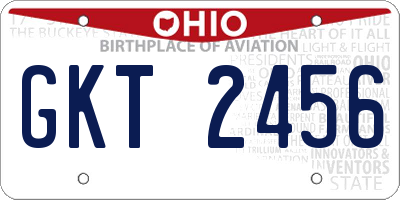 OH license plate GKT2456