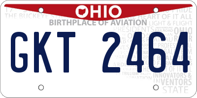 OH license plate GKT2464