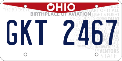 OH license plate GKT2467
