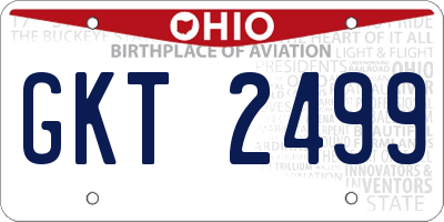 OH license plate GKT2499