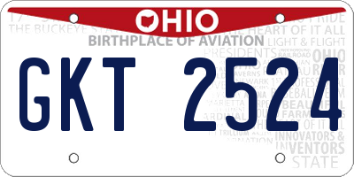 OH license plate GKT2524