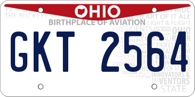 OH license plate GKT2564