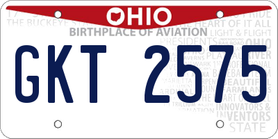OH license plate GKT2575