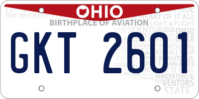 OH license plate GKT2601
