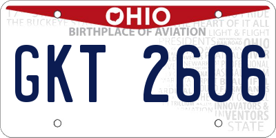 OH license plate GKT2606
